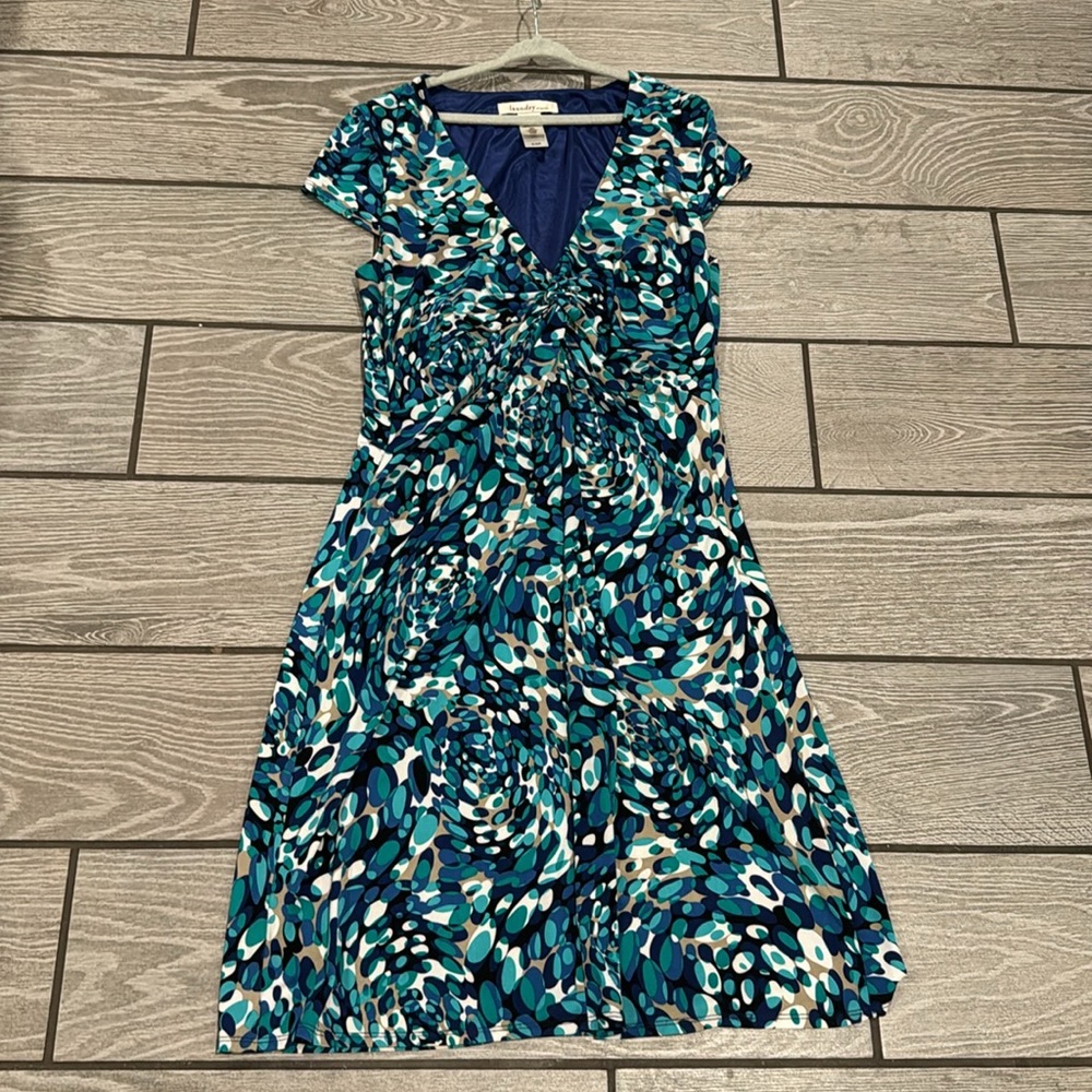 Laundry Geometric Cap Sleeve Knot Chest Dress size 8